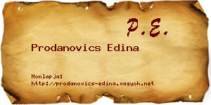 Prodanovics Edina névjegykártya